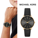  Shop Authentic Michael Kors Pyper Black Dial Black Leather Strap Watch For Women - MK2747 - Luxxuri