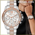  Shop Authentic Michael Kors Everest Chronograph Silver Dial Two Tone Steel Strap Watch For Women - MK6975 - Luxxuri