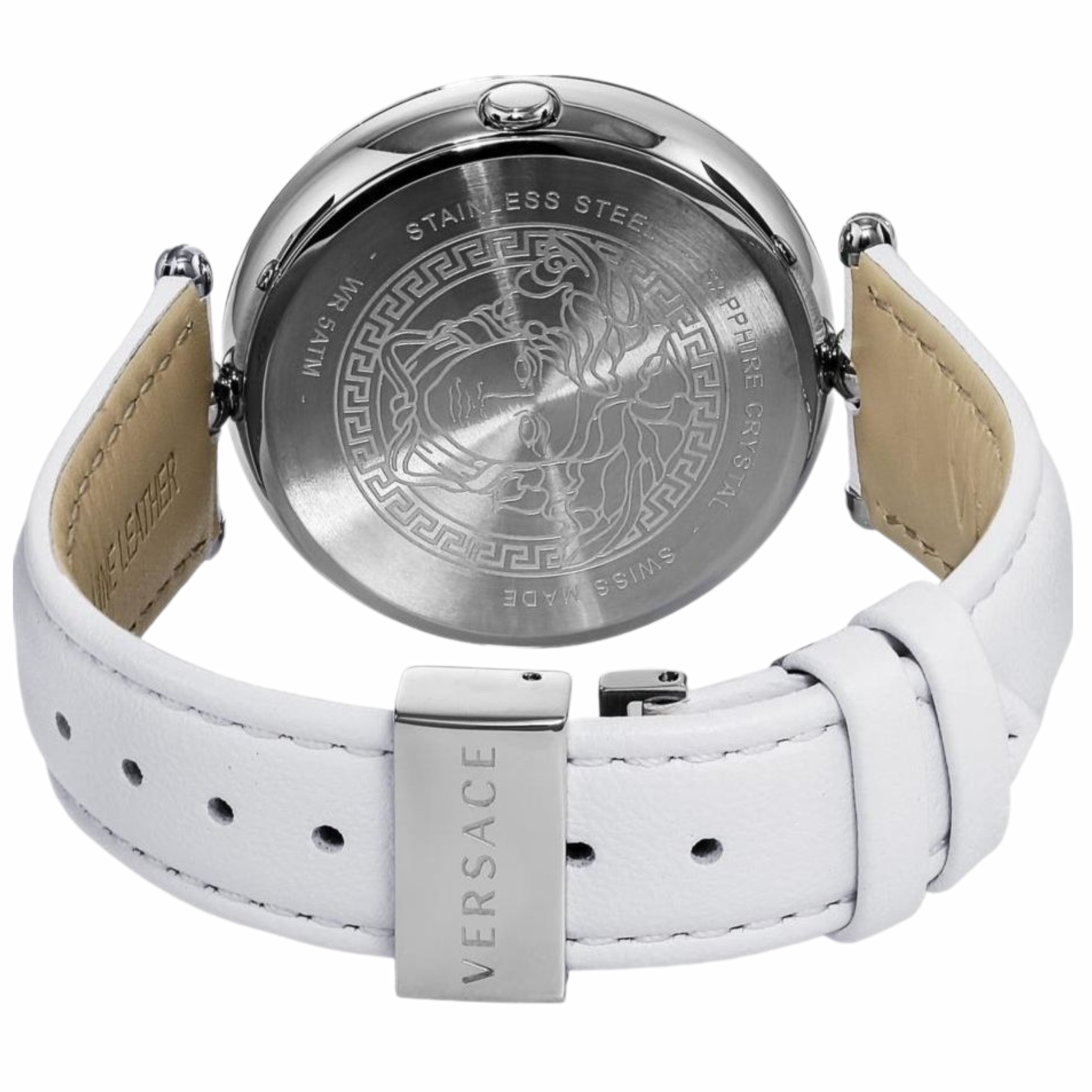  Shop Authentic Versace Palazzo Empire White Dial White Leather Strap Watch for Women - VCO010017 - Luxxuri