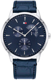  Shop Authentic Tommy Hilfiger Brad Chronograph Quartz Blue Dial Blue Leather Strap Watch For Men - 1710387 - Luxxuri