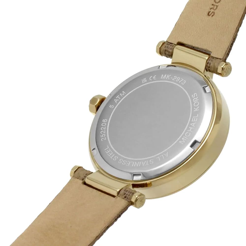  Shop Authentic Michael Kors Parker Three Hand Gold Dial Brown Leather Strap Watch For Women - MK2973 - Luxxuri