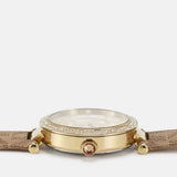  Shop Authentic Michael Kors Parker Three Hand Gold Dial Brown Leather Strap Watch For Women - MK2973 - Luxxuri