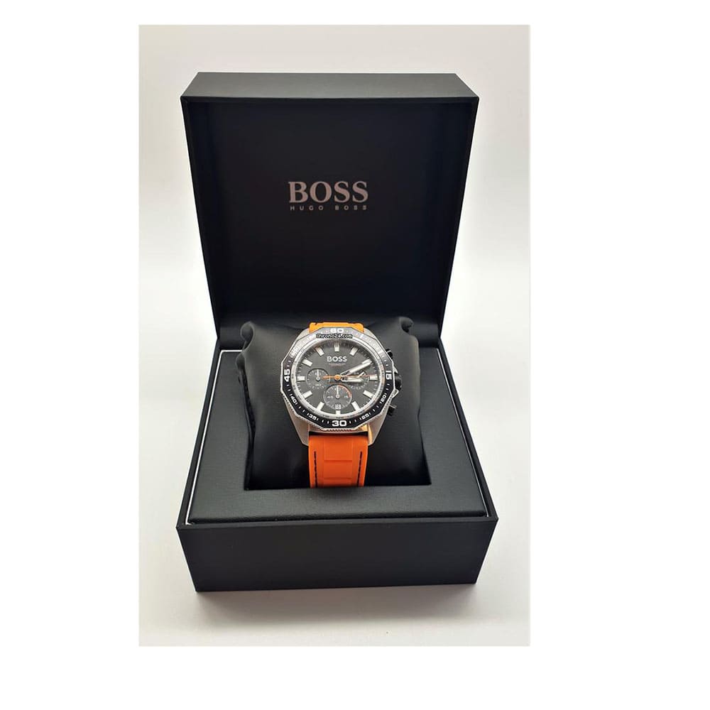  Shop Authentic Hugo Boss Energy Chronograph Quartz Black Dial Orange Rubber Strap Watch For Men - 1513970 - Luxxuri