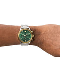  Shop Authentic Emporio Armani Mario Chronograph Green Dial Silver Steel Strap Watch For Men - AR11454 - Luxxuri