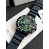  Shop Authentic Emporio Armani Diver Chronograph Quartz Green Dial Black Silicon Strap Watch For Men - AR11463 - Luxxuri