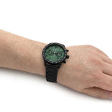  Shop Authentic Emporio Armani Mario Chronograph Green Dial Black Steel Strap Watch For Men - AR11472 - Luxxuri