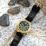  Shop Authentic Guess Edge Chronograph Green Dial Black Leather Strap Watch For Men - GW0492G3 - Luxxuri