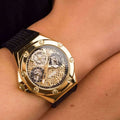  Shop Authentic Guess Asteria Multifunction Gold Dial Black Rubber Strap Watch For Women - GW0620L2 - Luxxuri