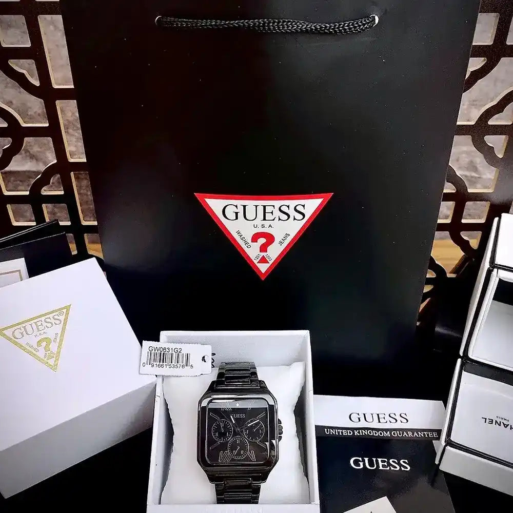  Shop Authentic Guess Integrity Analog Black Dial Black Steel Strap Watch for Men - GW0631G2 - Luxxuri
