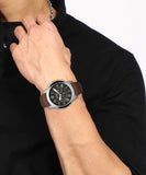  Shop Authentic Fossil Grant Chronograph Black Dial Brown Leather Strap Watch for Men - FS4813 - Luxxuri
