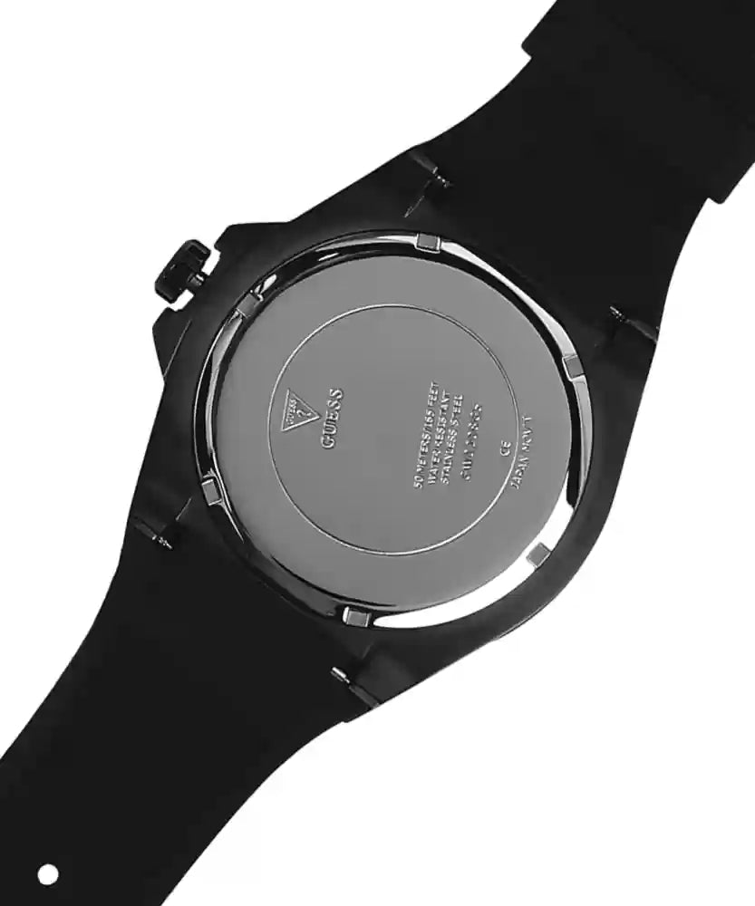  Shop Authentic Guess Genesis Quartz Black Dial Black Silicone Strap Watch For Men - W1254G2 - Luxxuri