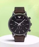  Shop Authentic Emporio Armani Classic Chronograph Black Dial Brown Leather Strap Watch For Men - AR1919 - Luxxuri
