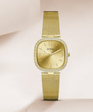  Shop Authentic Guess Tapestry Diamonds Gold Dial Gold Mesh Bracelet Watch for Women - GW0354L2 - Luxxuri
