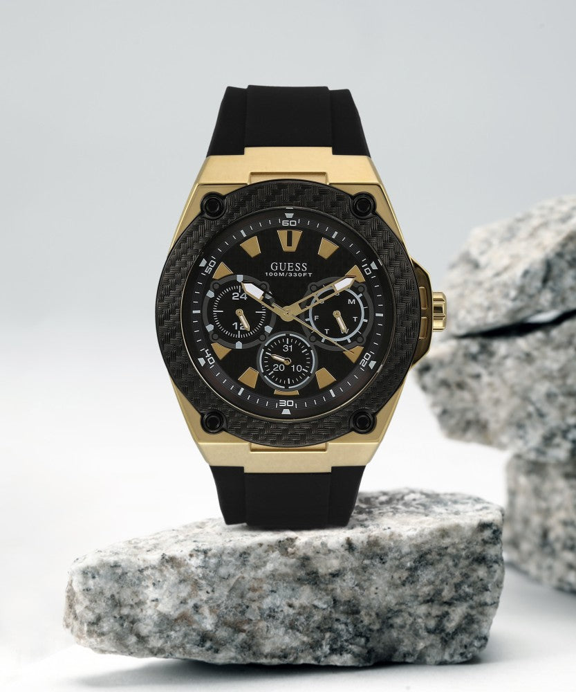  Shop Authentic Guess Legacy Black Dial Black Rubber Strap Watch for Men - W1049G5 - Luxxuri