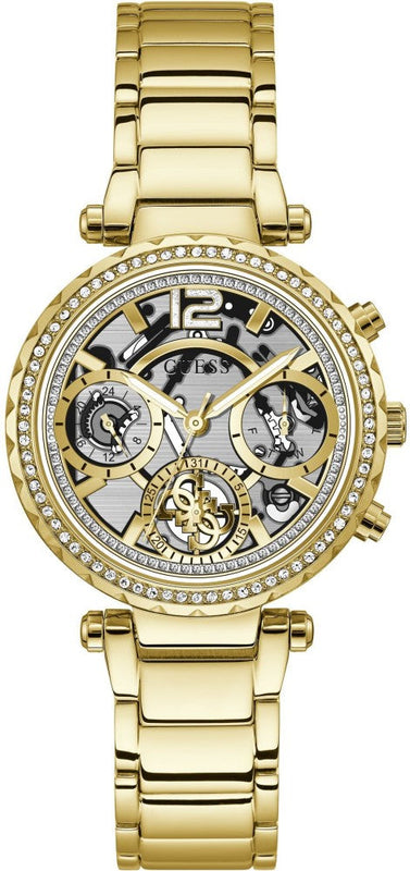  Shop Authentic Guess Solstice Diamonds Gold Dial Gold Steel Strap Watch for Women - GW0403L2 - Luxxuri