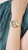  Shop Authentic Guess Solstice Diamonds Gold Dial Gold Steel Strap Watch for Women - GW0403L2 - Luxxuri