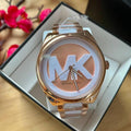  Shop Authentic Michael Kors Janelle Three Hand Rose Gold Dial Two Tone Steel Strap Watch For Women - MK7134 - Luxxuri