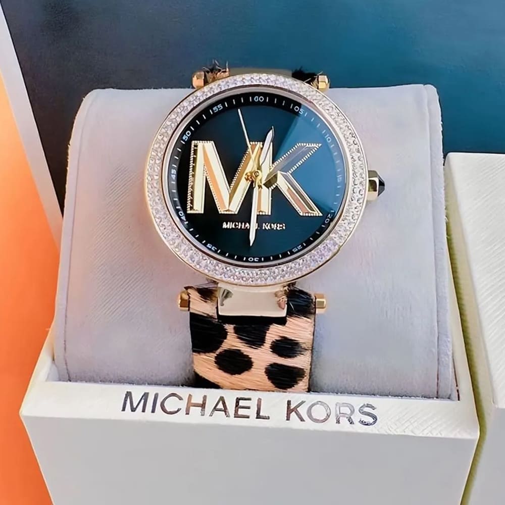  Shop Authentic Michael Kors Parker Black Dial Cheetah Print Brown Leather Strap Watch For Women - MK4723 - Luxxuri
