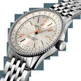  Shop Authentic Breitling Navitimer Automatic 35 White Dial Silver Steel Strap Watch for Men - A17395F41G1A1 - Luxxuri