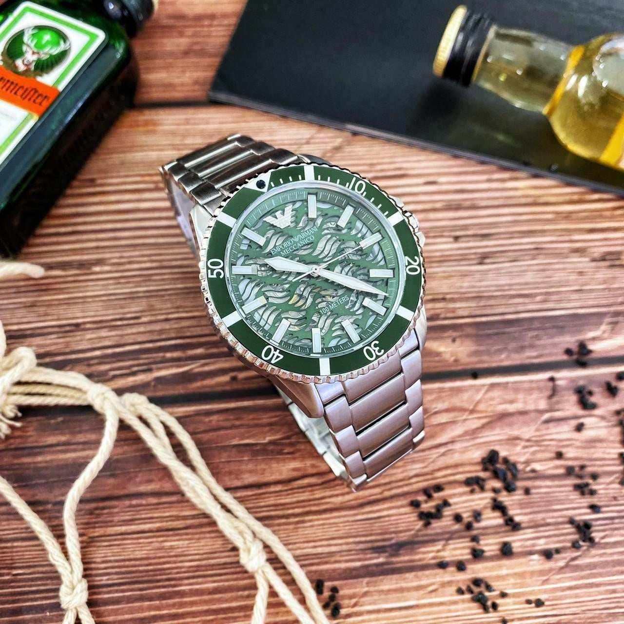  Shop Authentic Emporio Armani Diver Automatic Green Dial Silver Steel Strap Watch For Men - AR60061 - Luxxuri