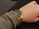  Shop Authentic Emporio Armani Chronograph Black Dial Gold Steel Strap Watch For Men - AR5857 - Luxxuri