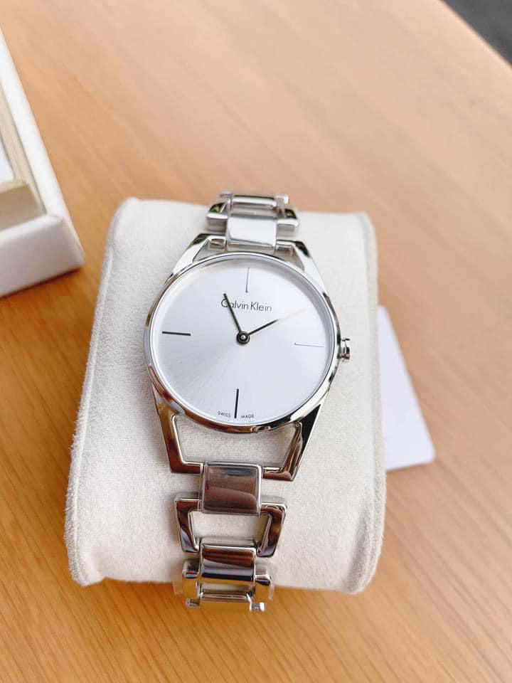  Shop Authentic Calvin Klein Dainty Silver Dial Silver Steel Strap Watch for Women - K7L23146 - Luxxuri