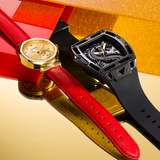  Shop Authentic Guess Trend Dragon Gold Dial Red Leather Strap Watch For Women - GW0646L1 - Luxxuri