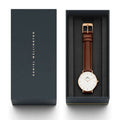  Shop Authentic Daniel Wellington Classic Suffolk White Dial Brown Leather Strap Watch For Men - DW00100122 - Luxxuri