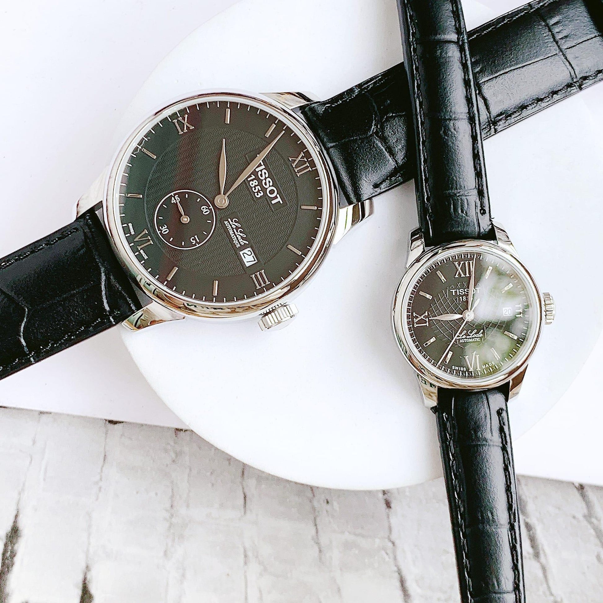  Shop Authentic Tissot Le Locle Automatic Lady Black Dial Black Leather Strap Watch for Women - T41.1.123.57 - Luxxuri