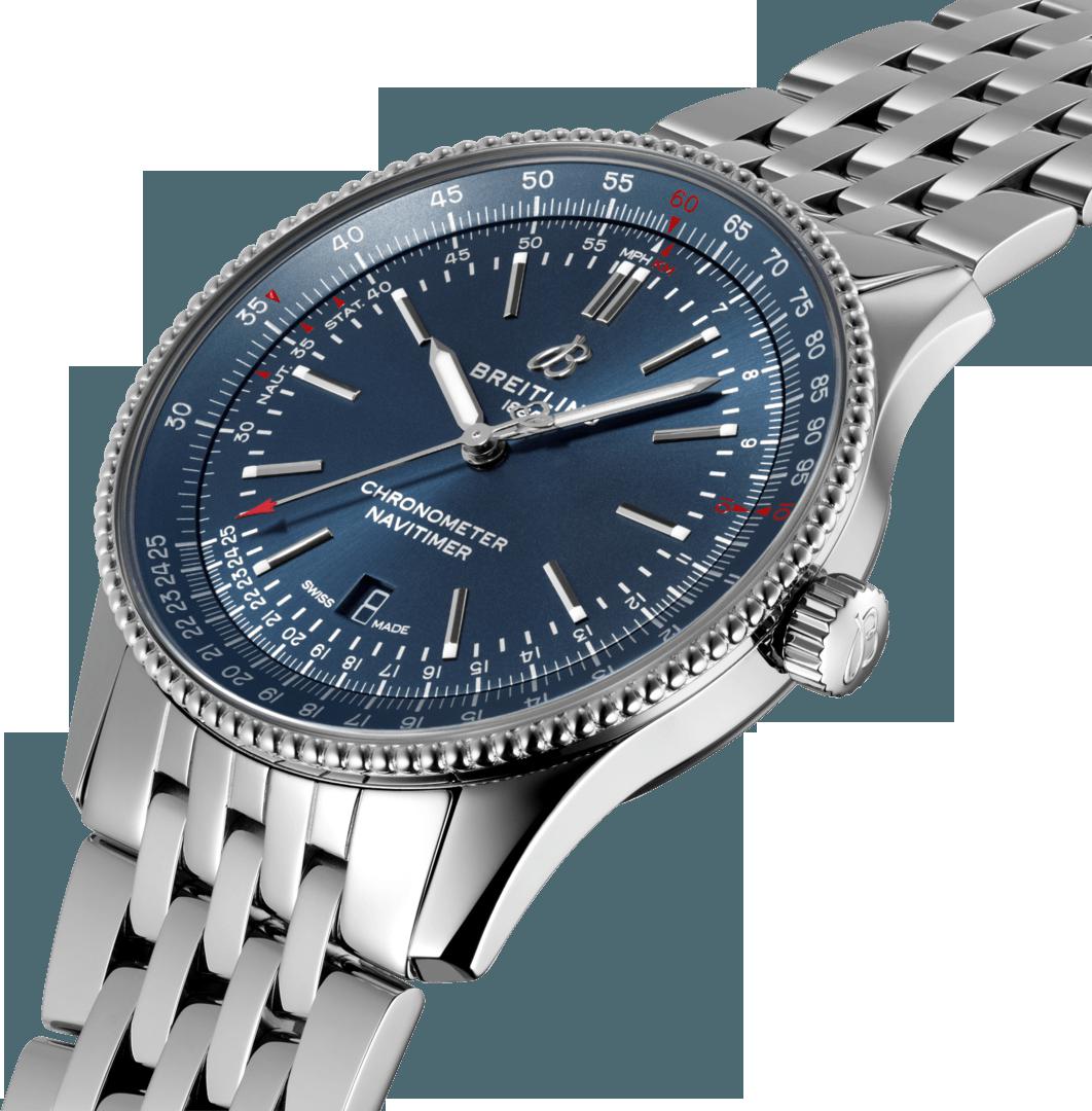  Shop Authentic Breitling Navitimer Automatic 41mm Blue Dial Silver Steel Strap Watch for Men - A17326161C1A1 - Luxxuri