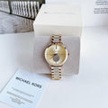  Shop Authentic Michael Kors Portia Three-Hand Crystals Gold Dial Gold Steel Strap Watch for Women - MK4602 - Luxxuri