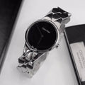  Shop Authentic Calvin Klein Snake Black Dial Silver Steel Strap Watch For Women - K6E23141 - Luxxuri
