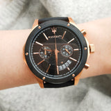  Shop Authentic Maserati Circuito Black Dial Black Leather Strap Watch For Men - R8871627001 - Luxxuri