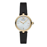  Shop Authentic Emporio Armani Arianna Analog Silver Dial Black Leather Strap Watch For Women - AR11200 - Luxxuri