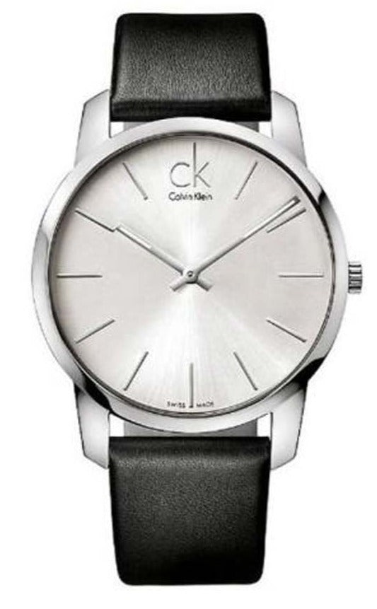  Shop Authentic Calvin Klein City White Dial Black Leather Strap Watch For Men - K2G211C6 - Luxxuri