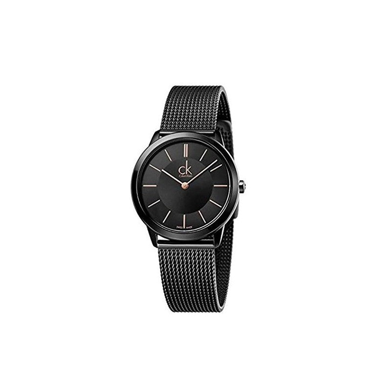  Shop Authentic Calvin Klein Minimal Black Dial Black Mesh Bracelet Watch for Women - K3M22421 - Luxxuri