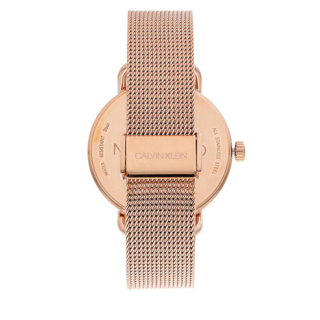  Shop Authentic Calvin Klein Even White Dial Rose Gold Mesh Bracelet Watch for Women - K7B21626 - Luxxuri