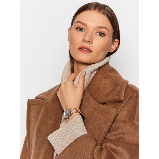  Shop Authentic Calvin Klein Dainty White Dial Rose Gold Steel Strap Watch for Women - K7L23646 - Luxxuri
