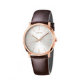  Shop Authentic Calvin Klein Posh Silver Dial Brown Leather Strap Watch for Men - K8Q316G6 - Luxxuri