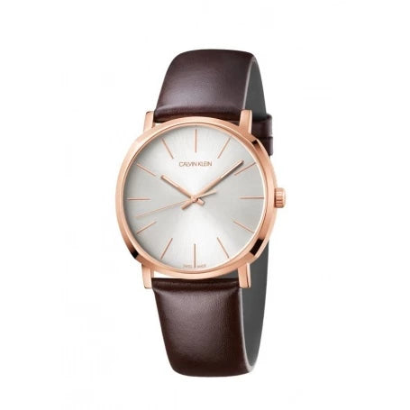  Shop Authentic Calvin Klein Posh Silver Dial Brown Leather Strap Watch for Men - K8Q316G6 - Luxxuri