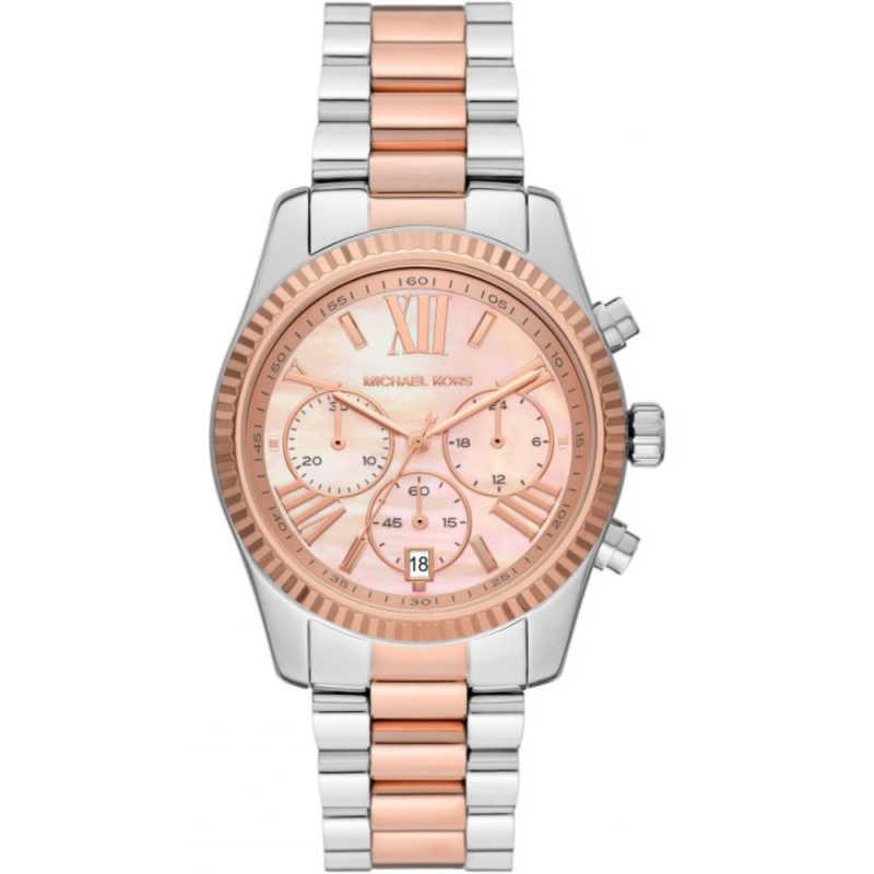  Shop Authentic Michael Kors Lexington Chronograph Rose Gold Dial Two Tone Steel Strap Watch For Women - MK7219 - Luxxuri