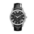  Shop Authentic Emporio Armani Valente Chronograph Black Dial Black Leather Strap Watch For Men - AR1633 - Luxxuri