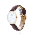  Shop Authentic Daniel Wellington Classic Bristol White Dial Brown Leather Strap Watch For Women - DW00100039 - Luxxuri