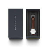  Shop Authentic Daniel Wellington Petite White Dial Brown Leather Strap Watch For Women - DW00100243 - Luxxuri