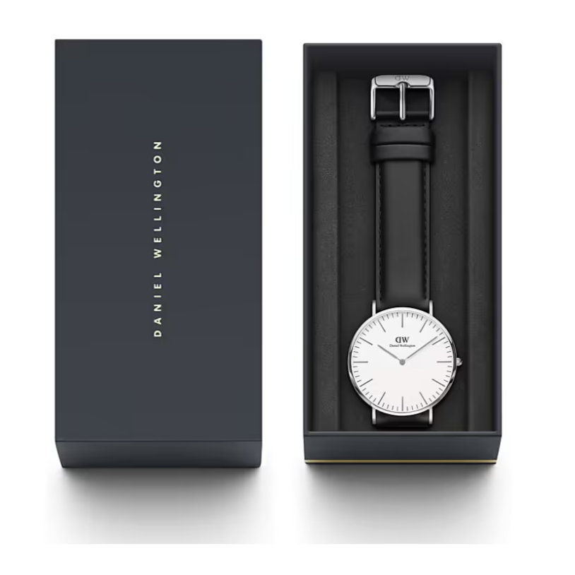  Shop Authentic Daniel Wellington Classic Sheffield White Dial Black Leather Strap Watch For Men - DW00100020 - Luxxuri