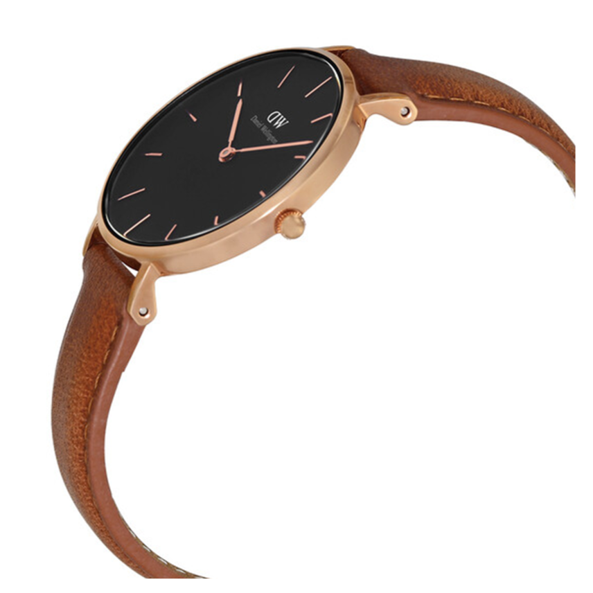 Shop Authentic Daniel Wellington Classic Petite Durham Black Dial Brown Leather Strap Watch For Women - DW00100166 - Luxxuri