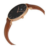  Shop Authentic Daniel Wellington Classic Petite Durham Black Dial Brown Leather Strap Watch For Women - DW00100166 - Luxxuri