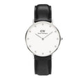  Shop Authentic Daniel Wellington Classy Sheffield White Dial Black Leather Strap Watch For Women - DW00100080 - Luxxuri