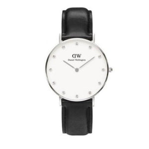  Shop Authentic Daniel Wellington Classy Sheffield White Dial Black Leather Strap Watch For Women - DW00100080 - Luxxuri