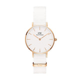  Shop Authentic Daniel Wellington Petite Dover Quartz White Dial White NATO Strap Watch For Women - DW001000313 - Luxxuri